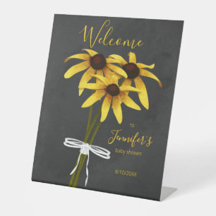bos wilde bloemen Black Eyed Susan baby shower Reclamebord Met Voetstuk