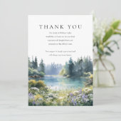 Bos wilde bloemen Meer rouw uitvaart Bedankkaart (Staand voorkant)