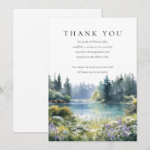 Bos wilde bloemen Meer rouw uitvaart Bedankkaart (Voorkant / Achterkant)