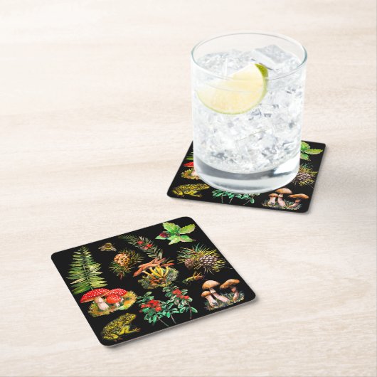 Bos, wilde paddenstoelen kartonnen onderzetters (Insitu)