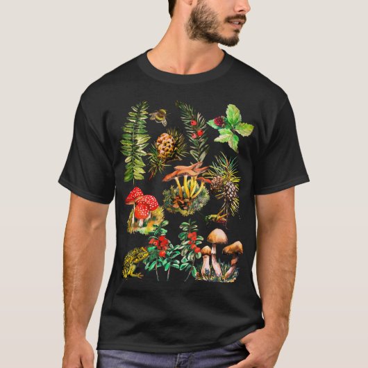 Bos, wilde paddenstoelen t-shirt (Voorkant)