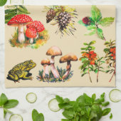 Bos, wilde paddenstoelen theedoek (Gevouwen)