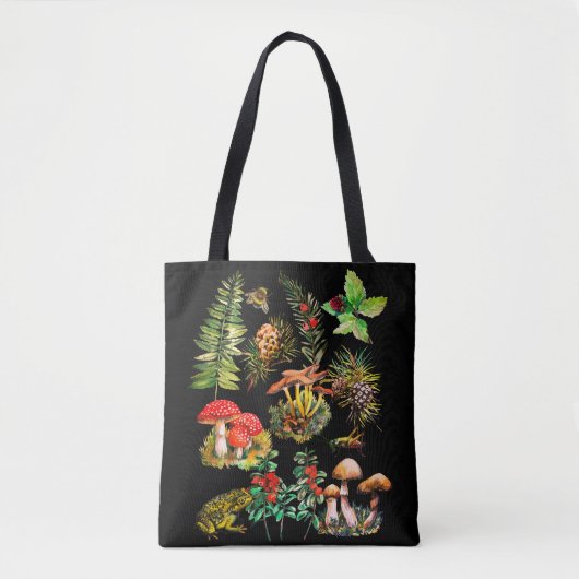 Bos, wilde paddenstoelen tote bag (Voorkant)