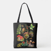Bos, wilde paddenstoelen tote bag (Achterkant)