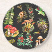 Bos, wilde paddenstoelen zandsteen onderzetter (Voorkant)