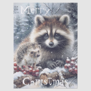 Bos Winter Egel Wasbeer Kerstmis Tissuepapier