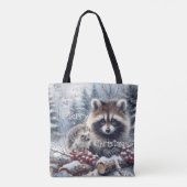 Bos Winter Egel Wasbeer Kerstmis Tote Bag (Achterkant)