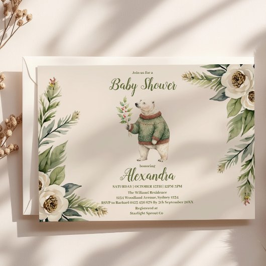 Bos Winter Kerst Babyborrel Kaart