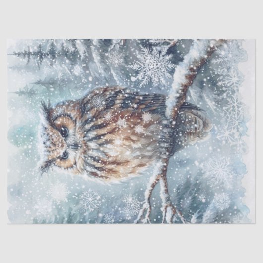 Bos Winter Uil Tissuepapier (Voorkant)