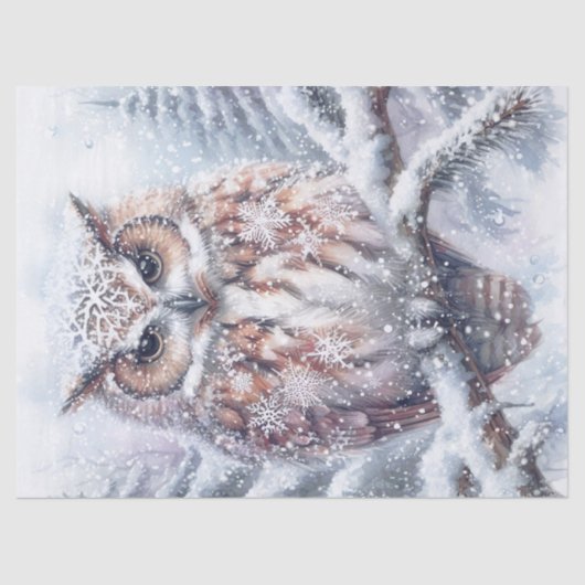 Bos Winter Uil Tissuepapier (Voorkant)