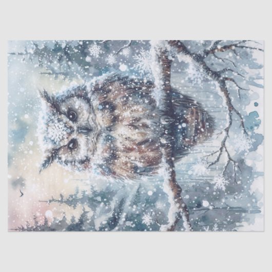 Bos Winter Uil Tissuepapier (Voorkant)