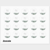 Bos Winter Waterverf Bruiloft Ronde Sticker (Vel)