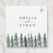 Bos Winterse Waterverf Bruiloft Bedankjes Labels (Achterkant)