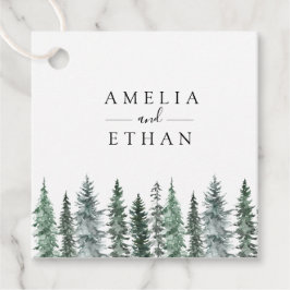 Bos Winterse Waterverf Bruiloft Bedankjes Labels