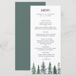 Bos Winterse Waterverf Bruiloft Menu