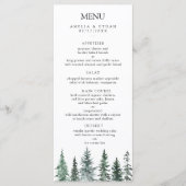 Bos Winterse Waterverf Bruiloft Menu (Voorkant)