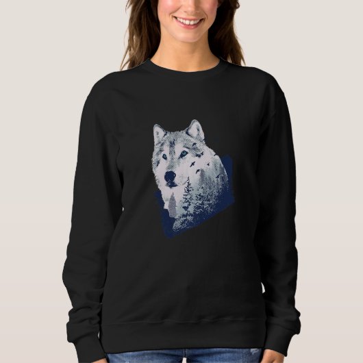 Bos Wolf Wilderness Natuur Wilde Dier 1 Trui (Voorkant)