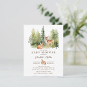 Bos Wonder Herten Baby Shower Kaart (Staand voorkant)