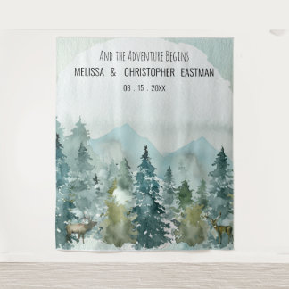 Bos Wonder Huwelijk Achtergrond Foto Booth Wandkleed