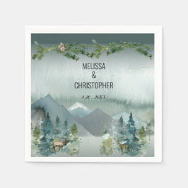 Bos Wonder Rustiek Gepersonaliseerd Bruiloft Serve Servet