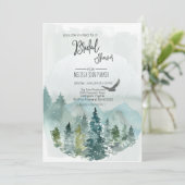 Bos Wonder Rustieke Pine Bruids Douche Uitnodiging (Staand voorkant)