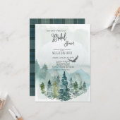 Bos Wonder Rustieke Pine Bruids Douche Uitnodiging (Voorkant / Achterkant in situ)