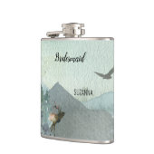 Bos Wonder Rustieke Pine Bruidsmeisje Bruiloft Heupfles (Links)