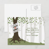 Bos / Woodland bruiloft Save the Date Briefkaart (Voorkant / Achterkant)