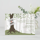 Bos / Woodland bruiloft uitnodiging (Staand voorkant)