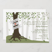 Bos / Woodland bruiloft uitnodiging (Voorkant / Achterkant)