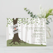 Bos / Woodland repetitie diner uitnodiging (Staand voorkant)