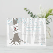 Bos / Woodland Winter Sneeuw Uitnodiging (Staand voorkant)