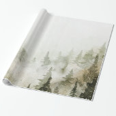 Bos, Woud, Dennenbomen, Lichtslingers Cadeaupapier (Uitgerold)