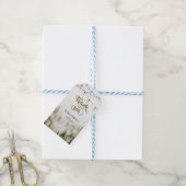 Bos, Woud, Dennenbomen, Lichtslingers Dank je wel Cadeaulabel (Met Touw)