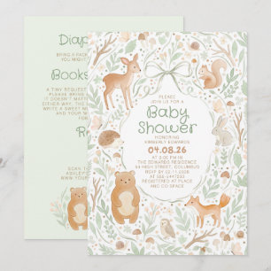 Bos Woud Dieren Baby Shower All in One Kaart