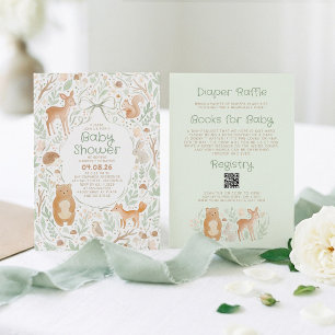 Bos Woud Dieren Baby Shower All in One Kaart