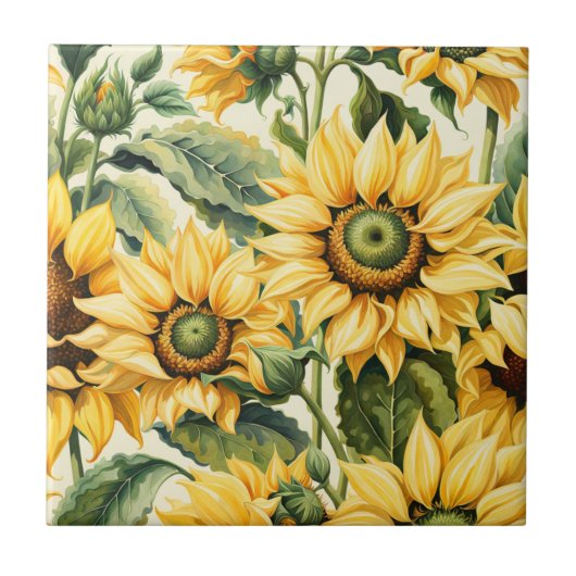 Bos Zonnebloemen Tegeltje (Voorkant)