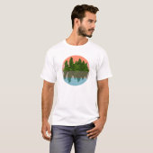Bos Zonsondergang Natuur Dennenbomen T-shirt (Voorkant volledig)