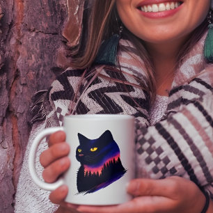 Bos Zonsondergang Silhouet Mok, Natuur geïnspireer Mok