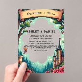 Bosachtig betoverd bos kasteel sprookjeshuwelijk acryl uitnodigingen (Insitu (Draagbaar))