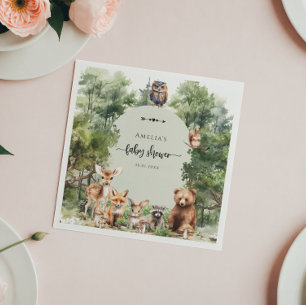 Bosachtig Laat het Avontuur Beginnen Baby Borrel Servet