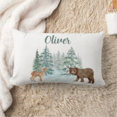 Bosachtige herten- en berenkinderkamer Lumbar  Kussen (Deken)