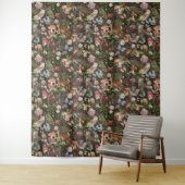 Bosavontuur waterverf dieren en paddenstoelen wandkleed (In situ)