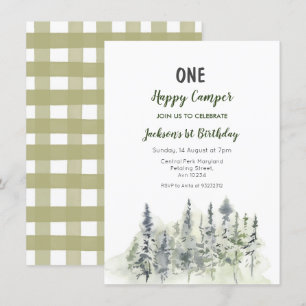 Bosavontuurcampagne 1e verjaardagsuitnodiging kaart