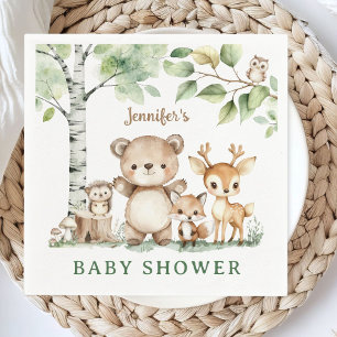 Bosbabbyshower Cute bosdieren Papier Servet
