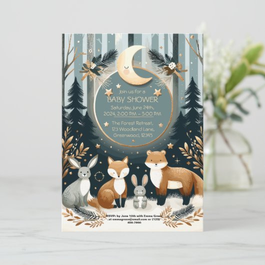 Bosbabbyshower Kaart (Staand voorkant)