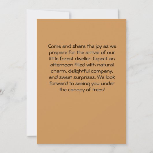 Bosbabbyshower Kaart (Achterkant)