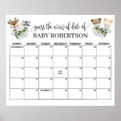 Bosbabbyshower Raad de Datum Kalender Poster (Voorkant)