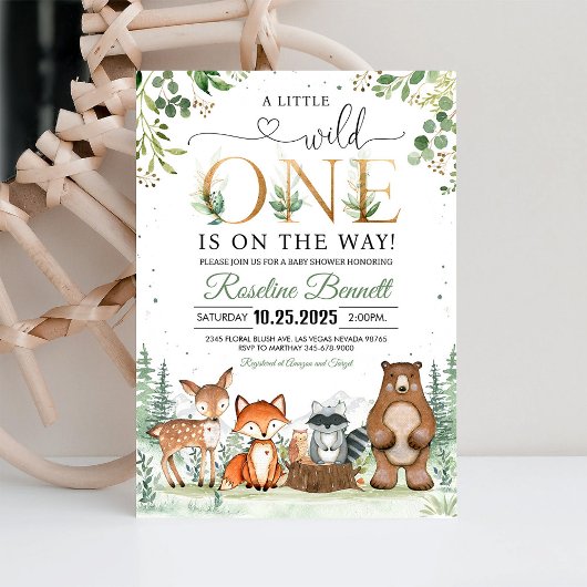 Bosbabbyshower Uitnodigingen Bosdieren