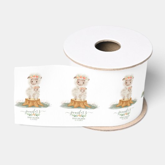 Bosbabbyshowerpakketten Schapen Grosgrain Lint (Spoel)